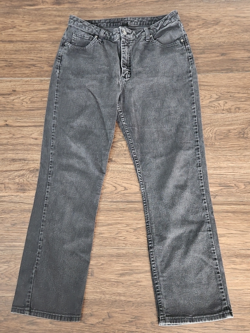 Riders by Lee Relaxed Fit Jeans Women's Size 14 Black Wash Straight Leg
